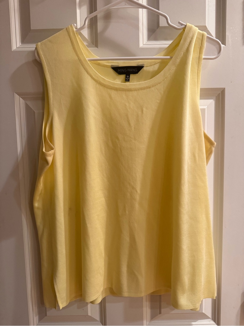 Ming Wang Yellow Sleeveless Knit Top size 1XL